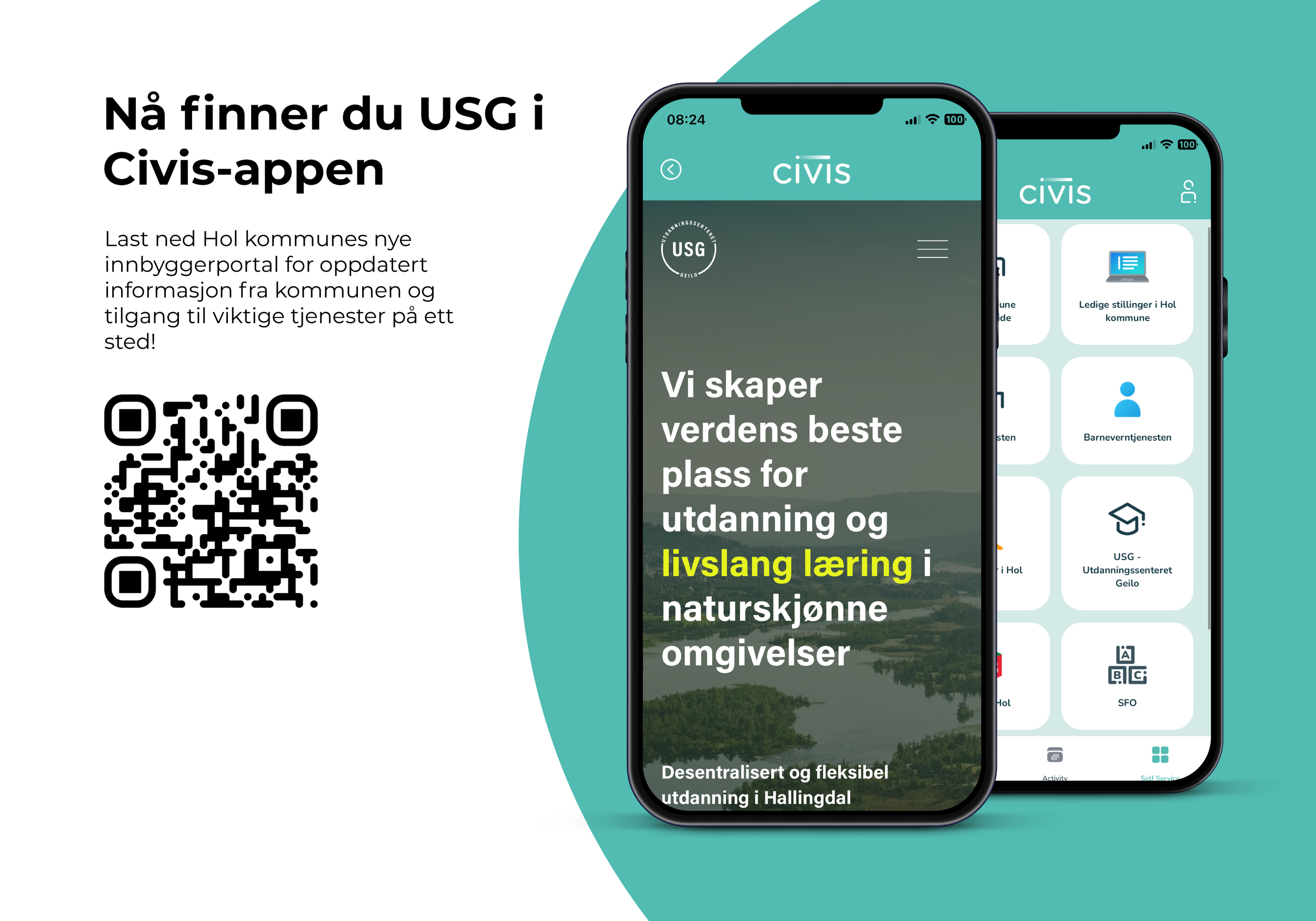 Post: Nå finner du USG i Civis-appen!